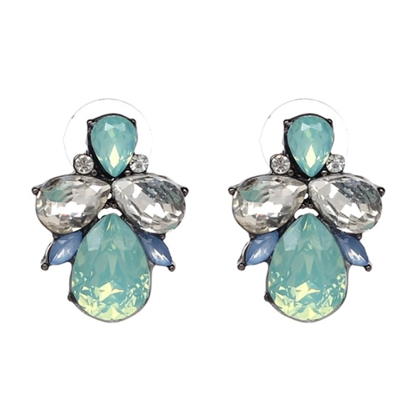 Jewelry - 2/$24 Green Crystal Drop Earrings